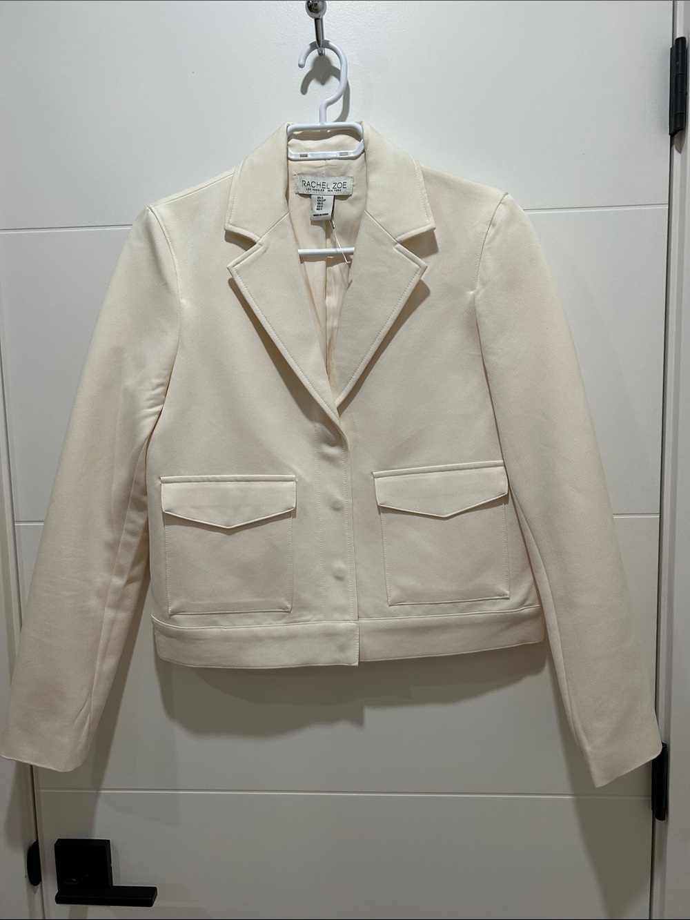 Rachel Zoe Soft Cream Tailored Cropped Blazer